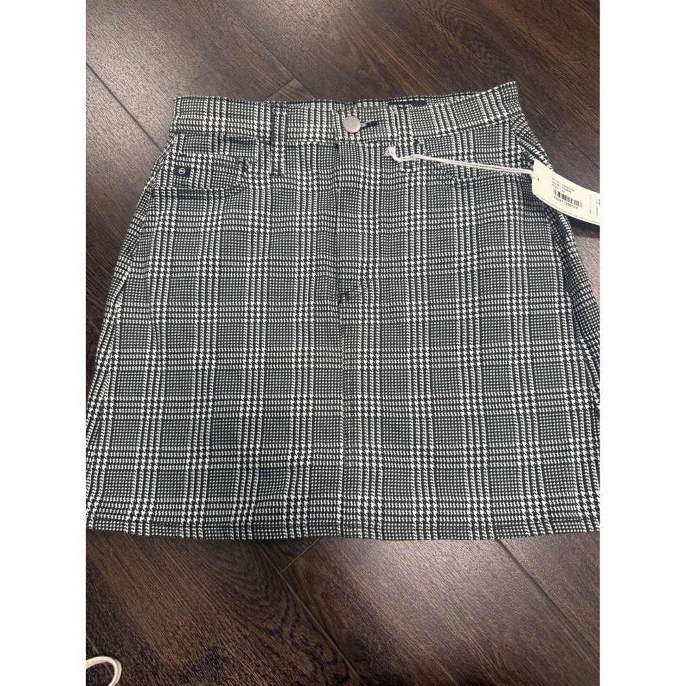 AG Adriano Goldschmied‎ The Harlo Mini A-Line Skirt Houndstooth Plaid Sz 25 NWT